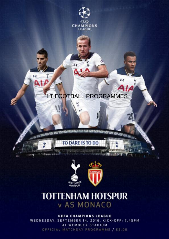 2016/17 CHAMPIONS LEAGUE - TOTTENHAM HOTSPUR v MONACO